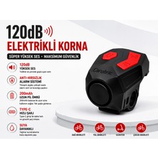 MDSTECH 120 Db USB Type-C Şarjlı Bisiklet Kornası Alarm Zili Anti Hırsızlık Elektrikli Korna Scooter Motosiklet Bisiklet Zili Güçlü Sesli