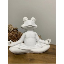 Ham Dekoratif Yoga Yapan Kurbağa Obje
