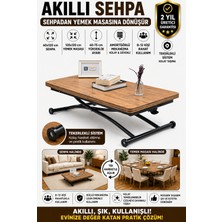 Sehpam Akıllı Akıllı Sehpa Juppo Üst Tabla Mdf Efesçam Oval Köşe Alt Ayak Siyah Dışa K