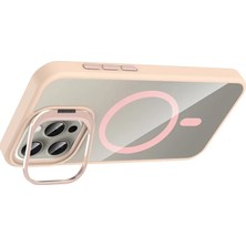 EstoreBox Joko Apple Iphone 15 Pro Max Remim Lensli Magsafe Standlı Kapak - Pembe