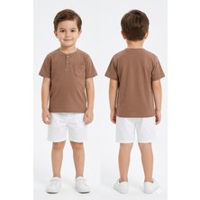 Tayo Baby Erkek Bebek Çocuk Düğmeli Henley Tişört %100 Pamuklu Yumoş