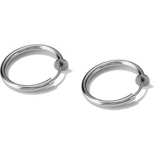 Chavin 16 mm Çelik Silver Deliksiz Kulaklar Için Yaylı Kapama Küpe EV25BY-16
