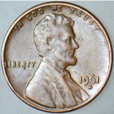 Banknoting Amerika 1 Cent 1961 Lıncoln Memorıal.