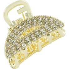 Bijuteri Net Oval Taşlı Minik Metal Mandal Toka 2 cm