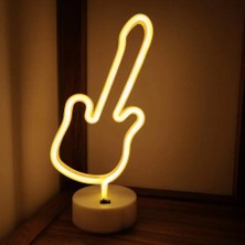 EkoAlışverişDünyam Neon Gitar Masa Lambası Pil + USB