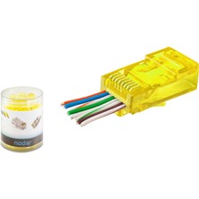 EkoAlışverişDünyam Cat6 Ez RJ45 Konnektör - 100 Adet Sari / Özel Plastik Kutulu ND2400