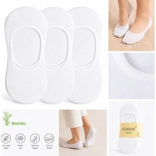 Sihirli Dantel Staray Dikişsiz Silikonlu Bayan Bambu Çorap 3 Adet