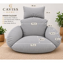 Caviss Home Tekli Salıncak Minderi, Salıncak, Minder, Oturma Minderi, Bahçe Mobilyası,yer Minderi,yer Koltuğu,ergonomik Sırt Destekli Oturma Minderi 70X60 cm
