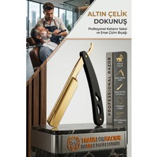 Creatividad Solutions Profesyonel Berber Usturası, Gold Çelik Katlanır Sakal ve Ense Çizim Bıçağı 723252