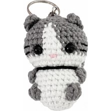 Maskot Miniş Kedi Amigurumi Organik Anahtarlık Oyuncak