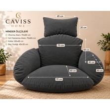 Caviss Home Tekli Salıncak Minderi, Salıncak, Minder, Oturma Minderi, Bahçe Mobilyası,yer Minderi,yer Koltuğu,ergonomik Sırt Destekli Oturma Minderi 70X60 cm