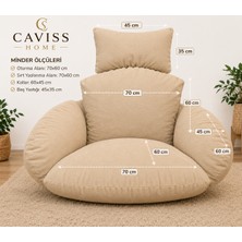 Caviss Home Tekli Salıncak Minderi, Salıncak, Minder, Oturma Minderi, Bahçe Mobilyası,yer Minderi,yer Koltuğu,ergonomik Sırt Destekli Oturma Minderi 70X60 cm