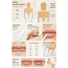 Sudedi Home Şeffaf Dudak Parlatıcı Lip Gloss, Renksiz Dudak Bakım Glossu, Nemli Parlak Görünüm, Ruj Üzeri Gloss