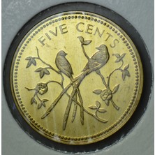 Banknoting Belize 5 Cent 1974 Hatıra. 50.000 Adet Basılmıştır. Kapamada Çil(-)