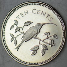 Banknoting Belize 10 Cent 1974 Hatıra. 21.000 Adet Basılmıştır. Proof Baskı Çil(-)