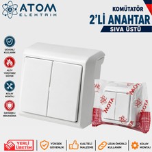 Atom Komütatör 2'li Anahtar Sıva Üstü