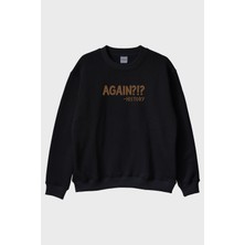 Lofux Again History Siyah Bisiklet Yaka Sweatshirt