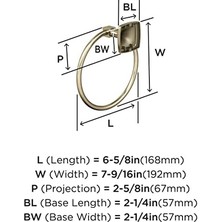 Amerock |-Havlu Halkası | 7-9/16 Inç (192 Mm) | Altın Şampanya | Boy | Havlu Tutacağı |-Banyo Donanımı |-Banyo-Aksesuarları