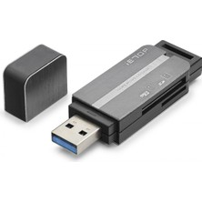 Marsilyan USB Type-C 3.2 Gen1 Kart Okuyucu Sd Microsd 5 Gbps Gri HDX7054