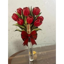 Burc Design Gift Lale Model Cam Şişe Kolonya -10 Adet