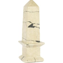 Mikasa Piramit Krem Mermer Dekoratif Obje 9x9x31cm