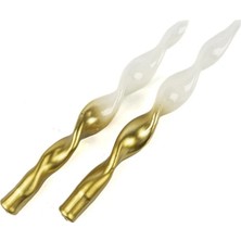Mikasa Gold Beyaz 2li Mum 25cm