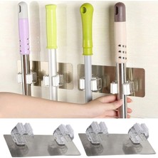 Özssay Pratik Organizer 4lü Yapışkanlı Fırça Paspas Mop Fırça Sabitleyici Ergonomik Alet Aparatı