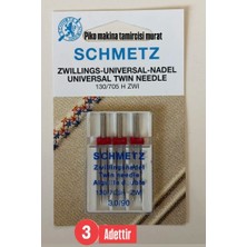 Schmetz 3.0/90 pakette indirimli 3 adet Çift iğne 1 pakettir