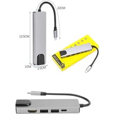 USB Type-C Hub Dönüştürücü Çevirici Çoklayıcı Macbook Çevirici 8 Portlu