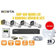 Mbb E-Ticaret 5 Mp 1440P 4 Kameralı Ahd Warm LED Güvenlik Seti