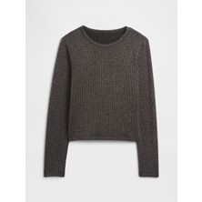 Gap Kız Çocuk Siyah Fitilli Pointelle T-Shirt