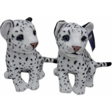 Mbb E-Ticaret PL50135 25 cm Oturan Küçük Beyaz Leopar-Hly