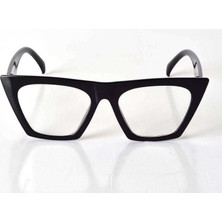 Mbb E-Ticaret Siyah Çerçeveli Şeffaf Cam Unisex Stil Gözlük