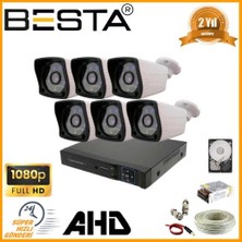 Mbb E-Ticaret 2 Mp 1080P 6 Dış Mekan Kameralı Ahd Güvenlik Seti