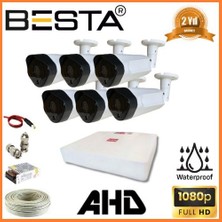 Mbb E-Ticaret 2 Mp 1080P 6 Dış Mekan Kameralı Ahd Güvenlik Seti