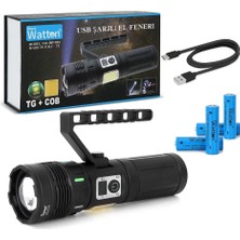 Mbb E-Ticaret 15.000 Lümen Tg+Cob LED Şarjlı El Feneri  WT-703