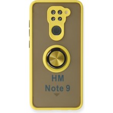 Mbb E-Ticaret Redmi Note 9 Kılıf Montreal Yüzüklü Silikon Kapak - Sarı
