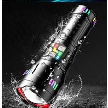 Mbb E-Ticaret Pro F-3002 Alüminyum Tg LED Gece Şeritli Type-C Şarjlı El Feneri
