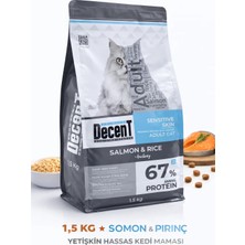 Mbb E-Ticaret Decent Sensitive Skin Somon &amp; Pirinç Yetişkin Kedi Sı 1,5 kg
