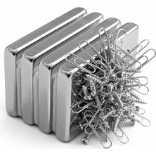 Mbb E-Ticaret 2 Adet 40X20X5MM Neodyum Magnet Güçlü N35 Mıknatıs Köşeli Nikel Kaplama
