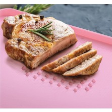 Mbb E-Ticaret Buffer® Plastik Kesim Panosu Çift Taraflı Pratik Kesme Tahtası Tırtıklı Yüzey Et Biftek Panosu