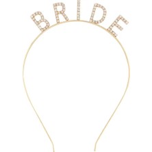 Mbb E-Ticaret Altın Gold Renk Bekarlığa Veda Kristal Taş Bride Tacı Ithal 16X10 cm