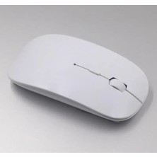 Mbb E-Ticaret Ultra Ince USB Bilgisayar Pc Dizüstü Masaüstü Kablosuz Mouse (Beyaz)