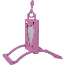 Mbb E-Ticaret Kalp Şekilli Aynalı Kuş Salıncağı 10 cm Pembe