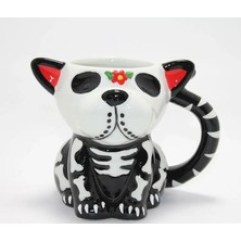 Mbb E-Ticaret Day Of The Dead Köpek Figürlü 3D Kabartmalı Porselen Kupa ALK4896