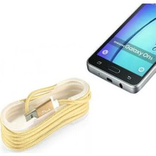Mbb E-Ticaret Android Örgü Şeklinde Renkli Çelik Şarj Data Kablosu - Gold