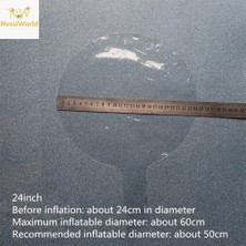Mbb E-Ticaret Kırmızı Simli Yuvarlak Şeffaf Balon 24 Inç