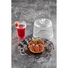 Mbb E-Ticaret Akrilik Barok Füme Renk Kek Fanus & Kek Saklama Kabı & Şık Sunum Organizeri 26 cm