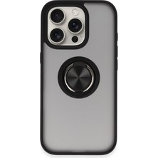 Mbb E-Ticaret iPhone 16 Pro Kılıf Montreal Yüzüklü Silikon Kapak - Siyah