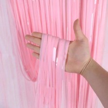 Mbb E-Ticaret Soft Pembe Püsküllü Kapı Perdesi - Parti, Baby Shower, Cinsiyet Partisi 1x2 M